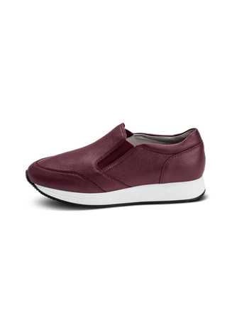 extrabreiter Slipper Hirschleder aubergine