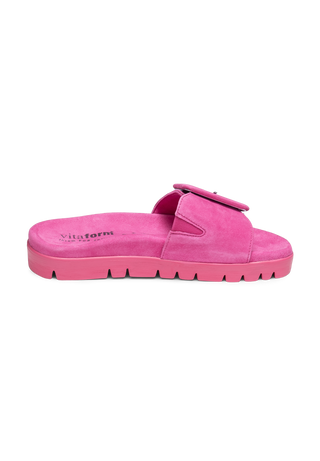 frische Pantolette Samtziege pink