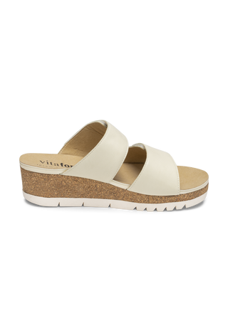 sehenswerte Pantolette Softnappaleder creme