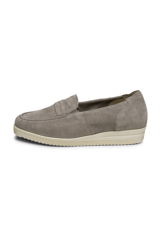 zarter Slipper Veloursleder taupe