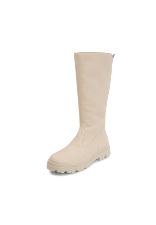 modischer Stiefel Hirschleder beige