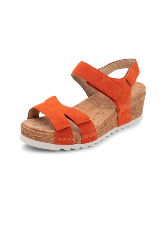 farbenfrohe Sandale Veloursleder orange