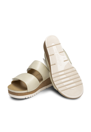 sehenswerte Pantolette Softnappaleder creme