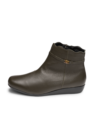 flotte Stiefelette Hirschleder oliv