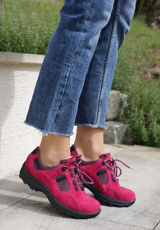 energievoller Trekking Veloursleder fuchsia