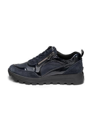 optimaler Sneaker Leder/Stretch marine