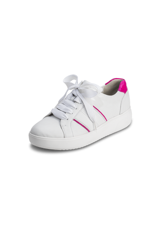 eindrucksvoller Sneaker Nappaleder weiß/pink