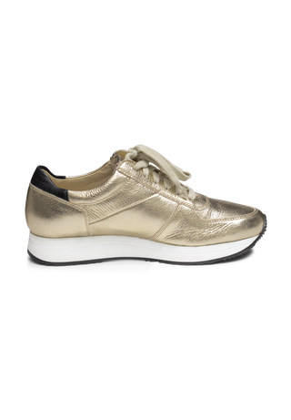 sagenhafter Sneaker Hirschleder gold