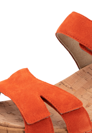 farbenfrohe Sandale Veloursleder orange