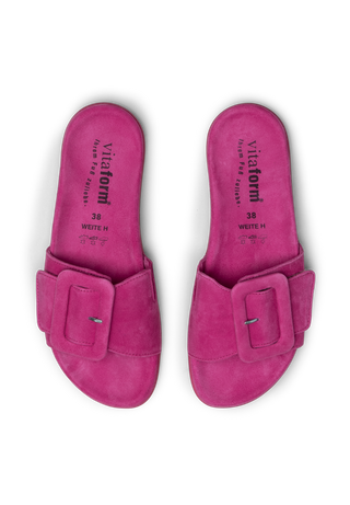 frische Pantolette Samtziege pink