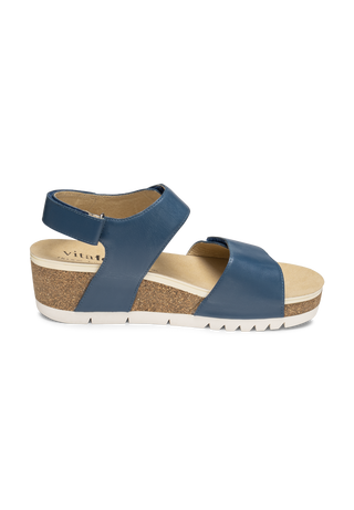 sehenswerte Sandale Softnappaleder jeansblau