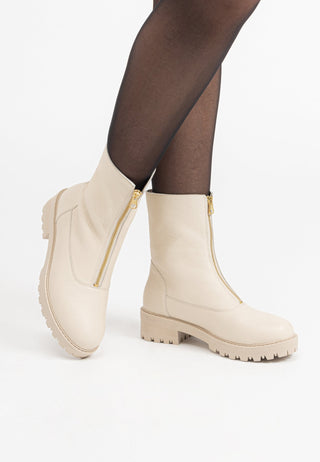 perfekte Stiefelette Hirschleder beige