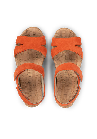 farbenfrohe Sandale Veloursleder orange